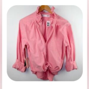 KMJ Women’s Pink Ruffle Collar Blouse